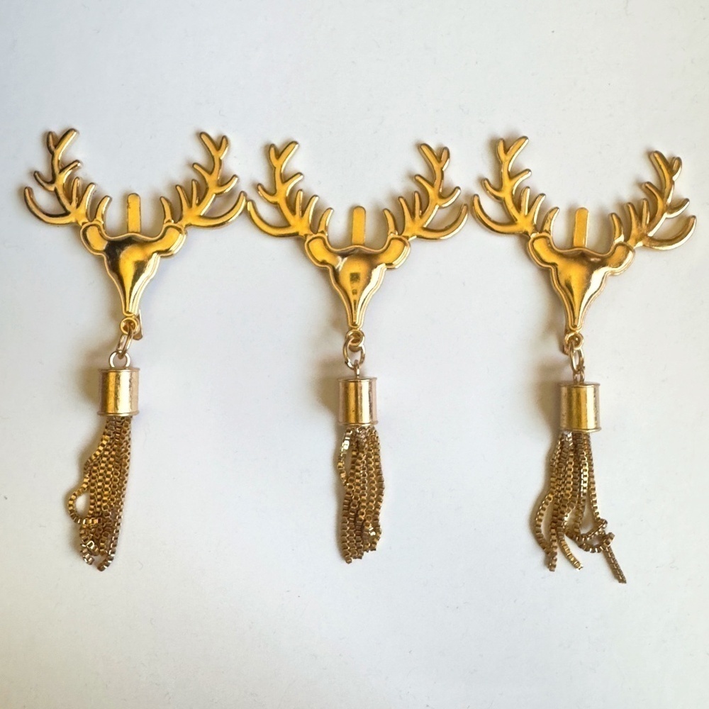 NWT Gold Deer Handbag Decorative figure LOT OF 3